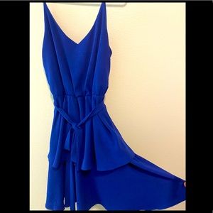 Blue Ruffled Cocktail Dress, size medium